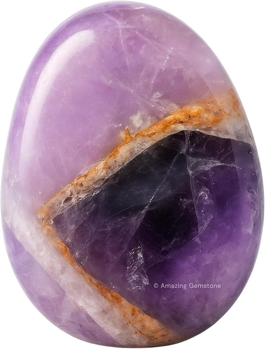Amazing Gemstone Chevron Amethyst Crystals and Healing Stones Tumbled - 1 oz Chevron Amethyst Stone, Natural Healing Stones for Energy Balance, Stress Relief - Premium Polished Gems Rocks