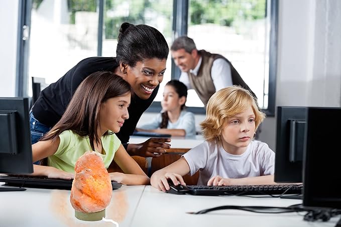 LN-01 Pack of 2 Natural Himalayan Pink Crystal Rock Salt Lamp 6~8 Inch Tall with Dimmer Control Switch, Quality Gift Packaging