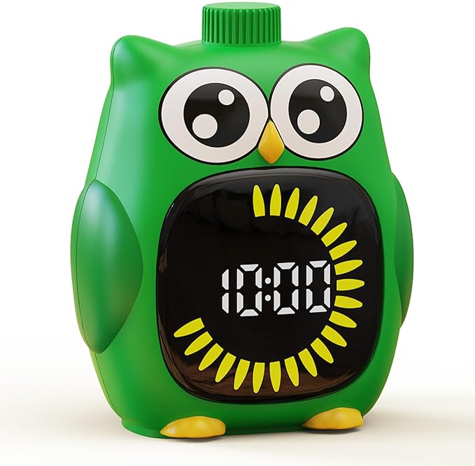 Doli Yearning Visual Timer for Kids, Owl Digital Countdown Timer (Green)