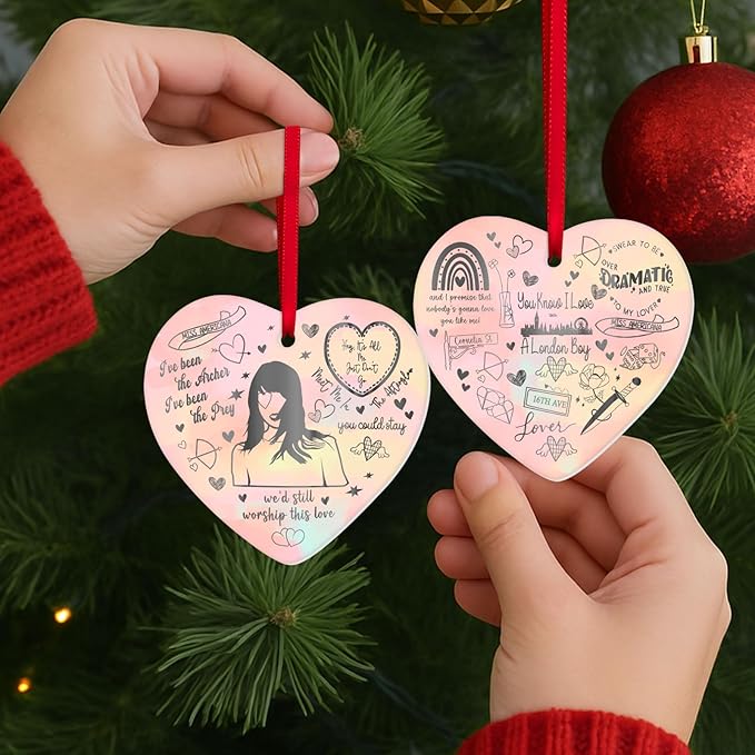 34HD Ceramic Heart Ornament 2025 – Lover Song Lyric Aesthetic Decoration, Girlfriend Christmas Tree Decoration