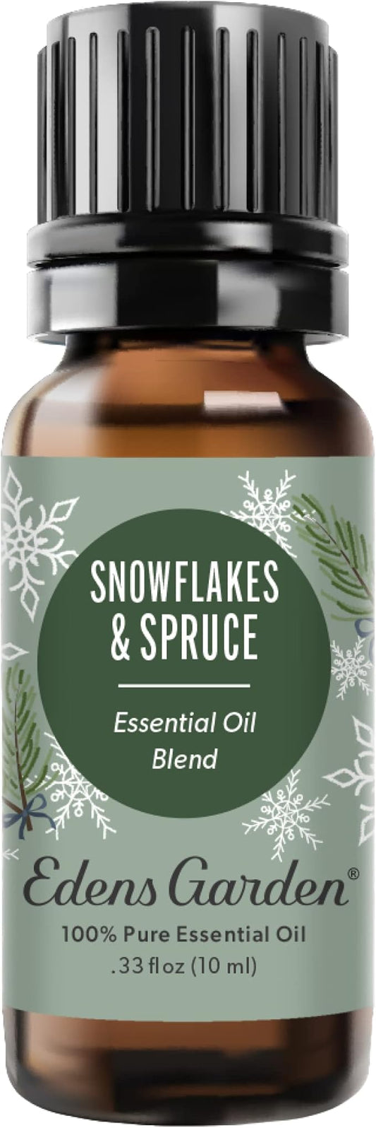 Edens Garden Snowflakes & Spruce Essential Oil Blend- 100% Pure Premium Grade, Undiluted, Natural, Therapeutic, Aromatherapy, The Best for Diffusing, Candle, Laundry, Humidifiers 10 ml (.33 fl oz)