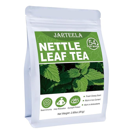 Jarteela - Nettle Leaf Tea Bag, 1.5g x 54 Count - Premium Stinging Nettle Tea - Natural Herbal Tea Bags - Non-GMO - Caffeine-free Tea - Support Digestion & Eye Health