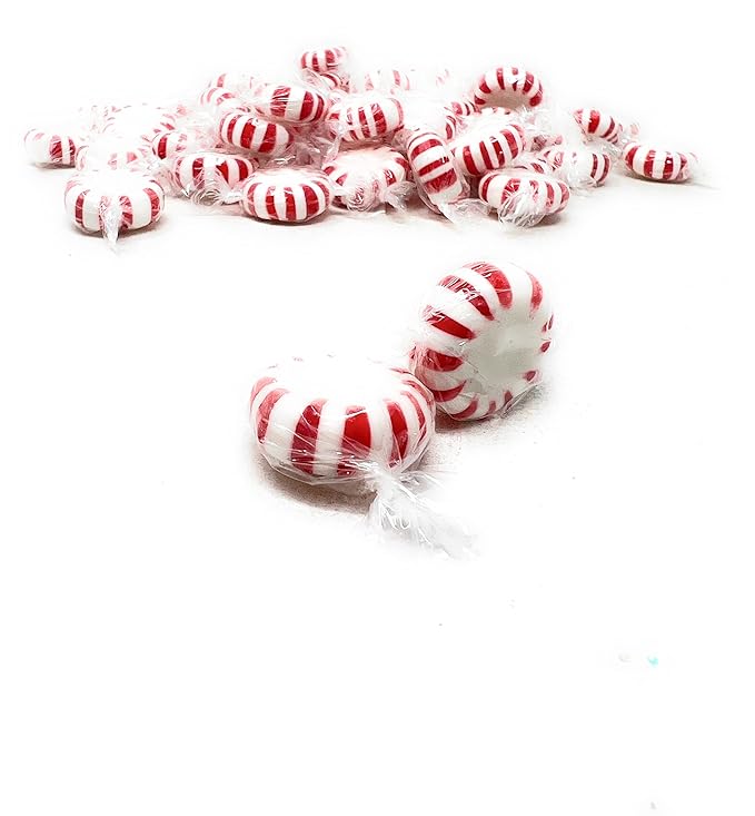 Halloween American Old Fashioned Peppermint Starlights Mints Hard Candy Discs Individually Wrapped Bulk 3 Lb's 200+ pcs (48-Oz)