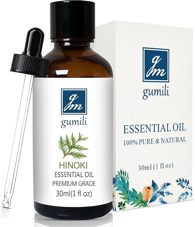 Hinoki Essential Oil 1 Oz – 100% Pure Natural Hinoki Oil for Diffuser, Skin, Hair, Massage & DIY, Refreshing Woodsy Aroma