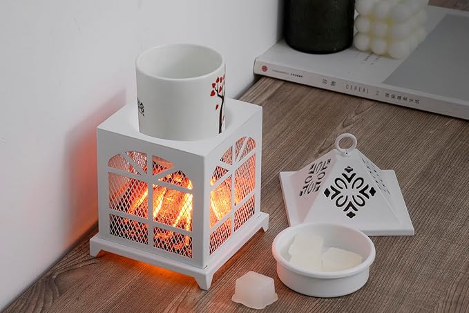 Dicimi Wax Melt Warmer,4-in-1 Electric Wax Melter (White, Window)