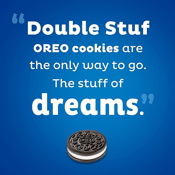 OREO Double Stuf Chocolate Sandwich Cookies, King Size, 10 Snack Packs (8 Cookies Per Pack)