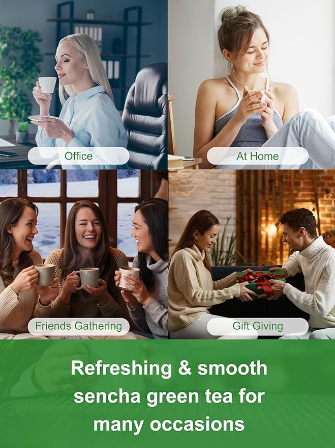 TeeLux Sencha Tea Bags, Premium Sencha Green Tea, Refreshing & Smooth Flavor, Iced & Hot Tea, 100 Count