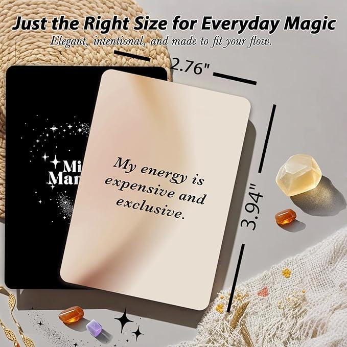 Miracle Mantras Affirmation Deck, Mindfulness Affirmation Cards for Women & Men, 62 Daily Positive Motivation Self-Love Cards, Miracle Mantras Gift for Friend, Sister, Coworkers, Employee Gifts