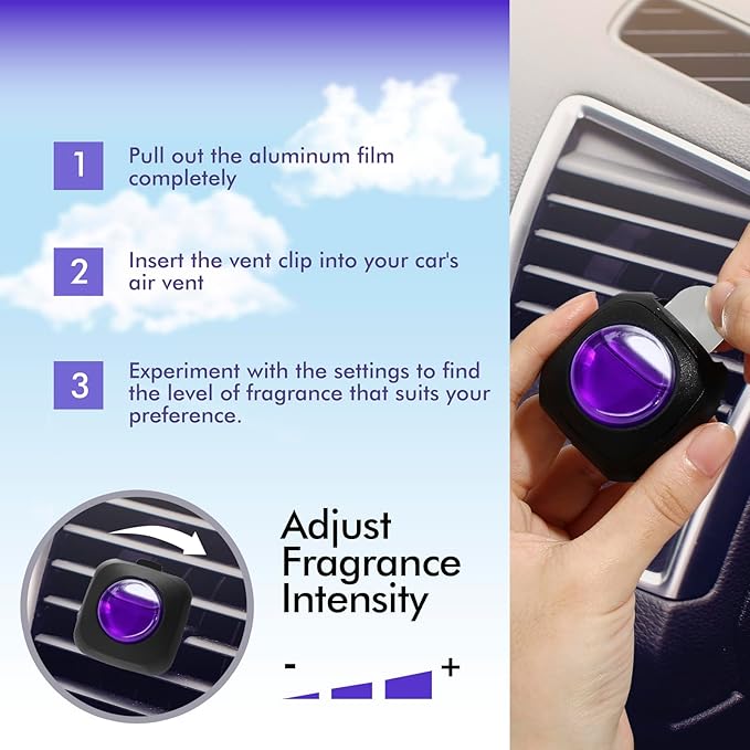 Car Air Fresheners, 6 Pack, Lavender Embrace, Car Fresheners Vent Clips, Long Lasting Air Freshener for Car, Refresher for Men Women