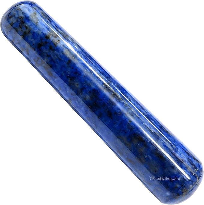 Amazing Gemstone Sodalite Crystal Wand Massage Stick - Pelvic Wand Gua Sha for Adults - Crystals and Healing Stones Massage Wands for Adults Gifts (Smooth)