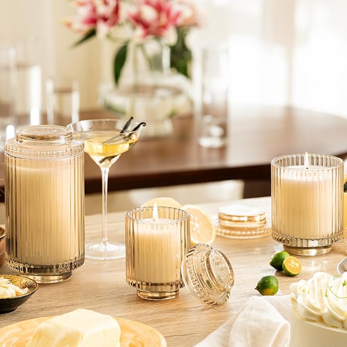 LA JOLIE MUSE Vanilla Bomb Candle, Candle Gifts for Women&Men, Natural Soy Candles for Home Scented, Luxury Jar Candle, 40 Hours Burning Time, 7oz