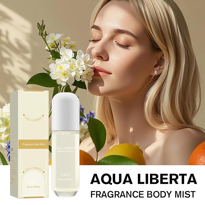 Body Mist Spray – Citrus & Floral Fragrance for Women – Daily Shower Mist & Refreshing Scent – 50ml Travel Size (AQUA LIBERTA)