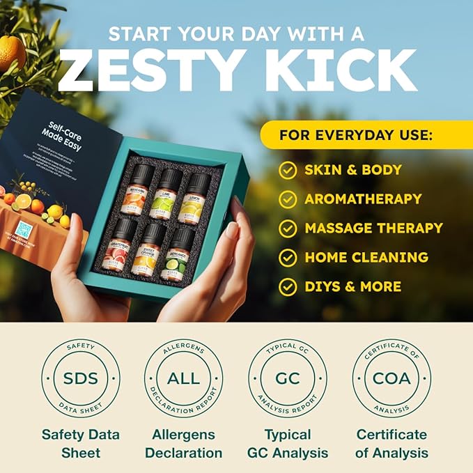 KUKKA essential oils Essential Oil for Aromatherapy – Set – Premium Grade Essential Oils for Diffuser, Aromatherapy, Hair, Skin, Body, Massage & DIY Soap Making Scents
