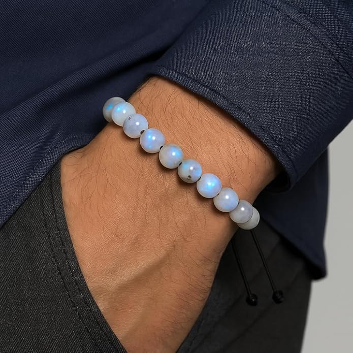 Energy Protection Crystal Handmade Adjustable Bead Bracelet Perfect for Men, Women’s Gift - Gemstone Healing Stretch Bracelet Pulsera Para Hombre Mujer Stocking Stuffer