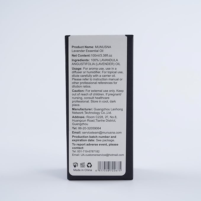 Lavender Essential Oil, Pure & Natural Lavender Oil 100ML, Premium Grade Essential Oils for Hair, Body, Skin, Aromatherapy Diffuser, Meditation, Massage, Home, Candle, Soap, Bath Bombs Making