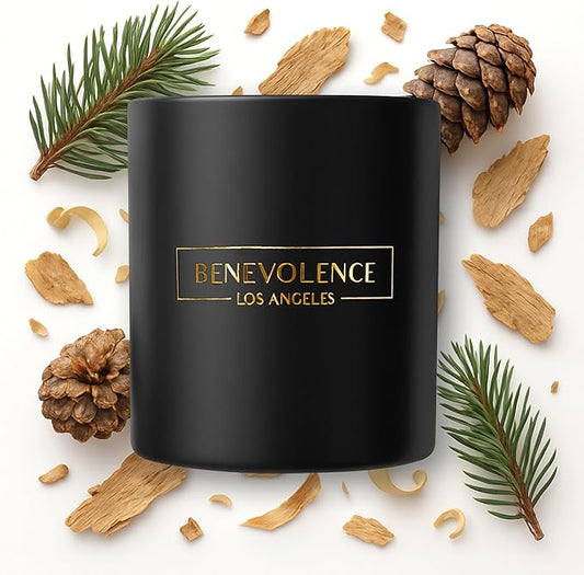Benevolence LA Pine Scented Candle | Soy Candles, Black Candle for Home | Gifts for Women and Men | Home Fragrance | Aromatherapy | Bathroom Freshener | 8oz, 45 Hour Burn