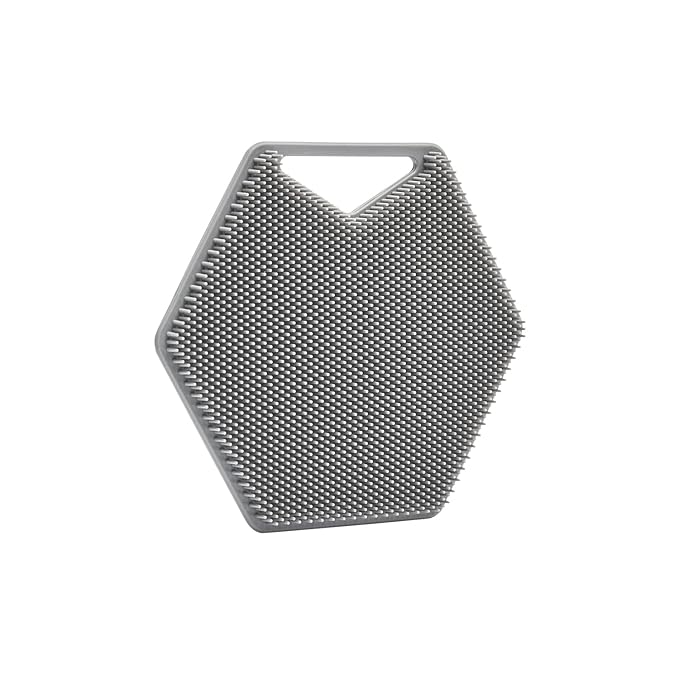 TOOLETRIES Body Scrubber - Silicone Exfoliating Scrubber - Bathroom & Shower Accessories for Men, Travel Essentials for Men - Durable & Long Lasting - Grey