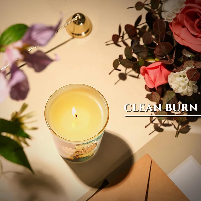 HomeLights 1-Wick Candles for Home Scented - 6.7oz Soy Wax Blend Candle Long-Lasting Fragrance, Industrial Chic Home Decor and Housewarming Gifts, Fireside Wood & Glow