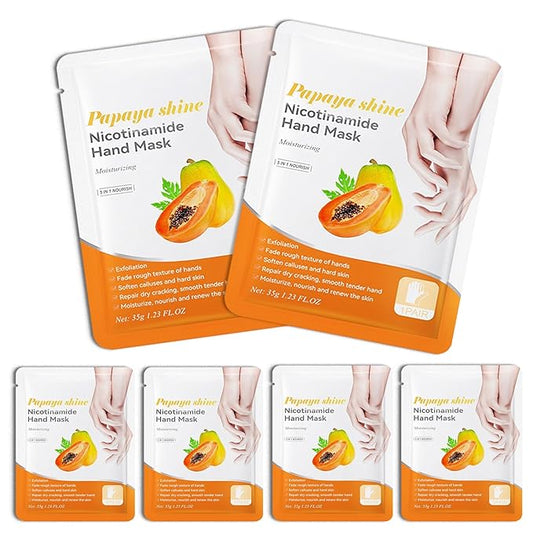 Hand Masks, 6 Pairs Hydrating Exfoliating Hand Peeling Mask, Smooth Hand Masks Moisturizing Gloves Overnight for Dry, Rough, Cracked Hands, Hand Skin Moisturizer Glove for Women Men（M