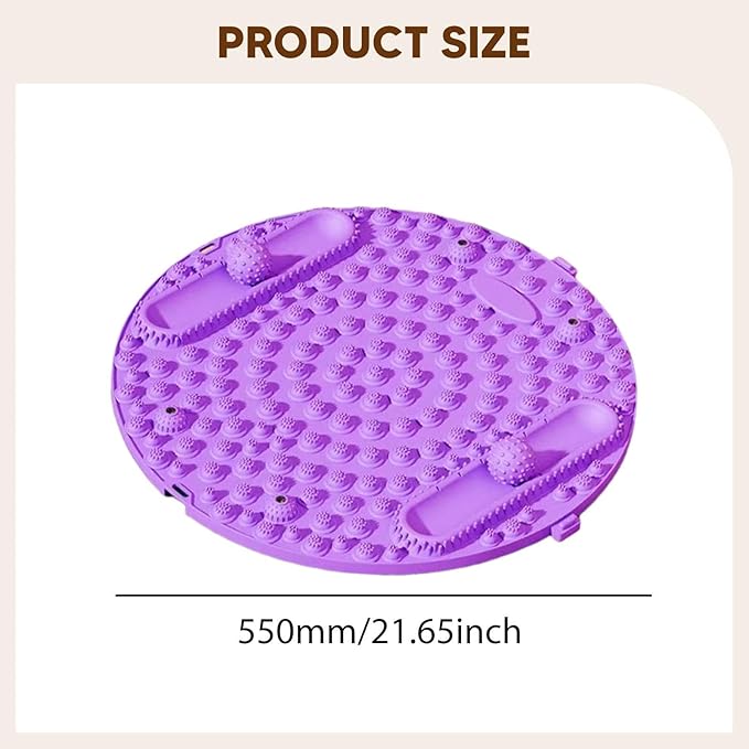 Foot Massage Pad Foot Pressure Point Pad 55 cm Thickened Acupressure Mat Round for Running Office Home Gym Use Lightweight, Violet