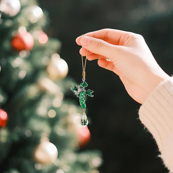 H&D HYALINE & DORA 6Pcs Xmas Ornament Personalized Vegetable Crystal Ornament Cute Vegetable Christmas Decor Custom Hanging Ornaments for Family Best Friend