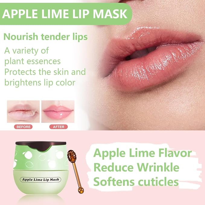 Apple Lime Lip Balm, Honey Strawberry Apple Watermelon Lip Mask, Vitamin E Lip Masks, Moisturizing Lip Sleeping Mask, Lip Balm With Stick, Lip Scrubs Exfoliator