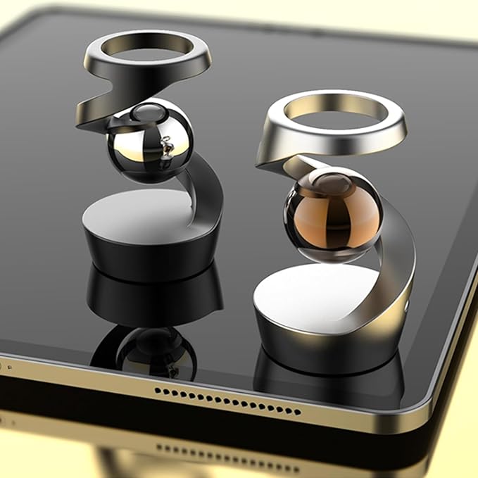 Kinetic Desk Toys, Kinetic Spinning Desk Toy, Metal Fidget Toys for Adults, Desk Fidgets for Office for Adults (Gray Rose Gold)