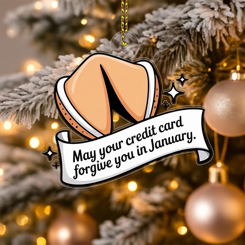 Funny Personalized Fortune Cookie Ornament, Custom Holiday Decoration, Gag Gift for Friends, Food Lover Christmas Keepsake, Unique Ornament Acrylic Ornament – Personalized