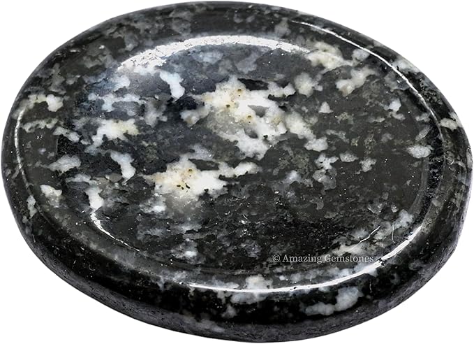 Amazing Gemstone Black and White Tourmaline Worry Stone Crystals & Healing Stones - Worry Stones for Stress Relief Gifts - Piedra Crystal Fidget for Meditation - Stocking Stuffers and Birthday Gifts