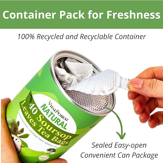 40 Soursop Leaves Tea Bags, Dried Soursop Graviola Leaves Tea, Sour Sop Leaves