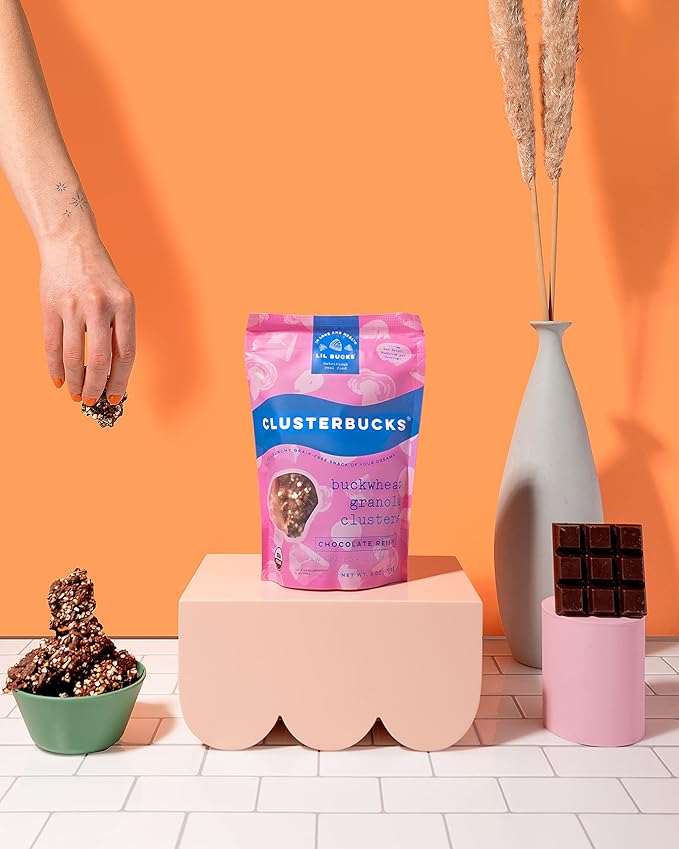 Clusterbucks Superfood Clusters – Grain-Free, Keto-Friendly Granola with Regeneratively Grown Sprouted Buckwheat– Gluten-Free, Low-Carb, Organic Healthy Snack (6 Ounce (Pack of 6), Chocolate Sea Salt)