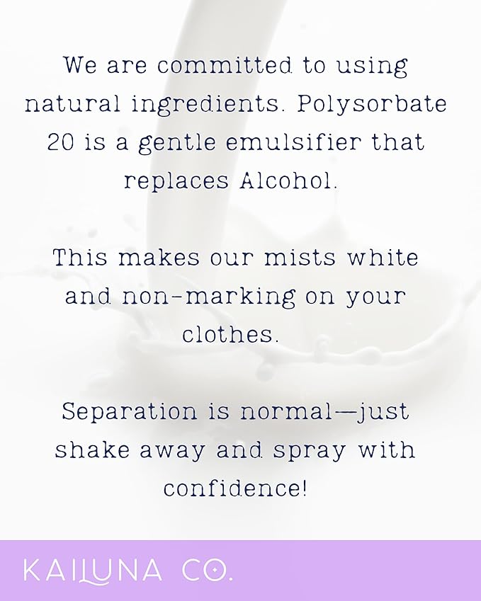 Lavender Vanilla Natural Hair & Body Mist Spray, Pure Essential and Fragrance Oils, Alcohol-Free, Handmade in California, 0.5Fl Oz