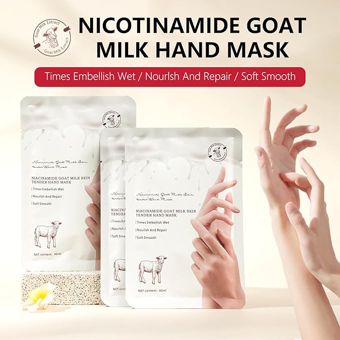 Hydrating Hand Foot Masks Set for Women Men,5 Pack Glove Mask for Dry Hand & 5 Pack Socks Mask for Dry Cracked Feet（Milk）