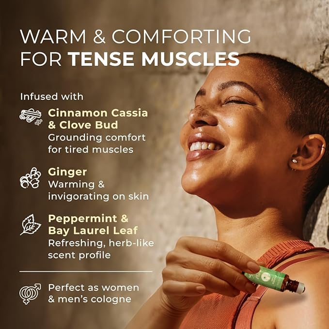 Gya Labs Muscle Relief Essential Oil Roll On - 0.34 Fl Oz - Travel Size Roller for Camping, Skin, Aromatherapy Relief, Convenience