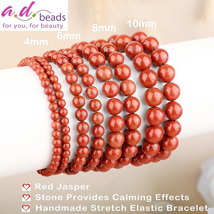 AD Beads 4mm6mm8mm10mm Handmade Bracelet - Natural Gemstone for Peace and Tranquility - Meditation, Yoga, Healing and Energy Gift for Unisex