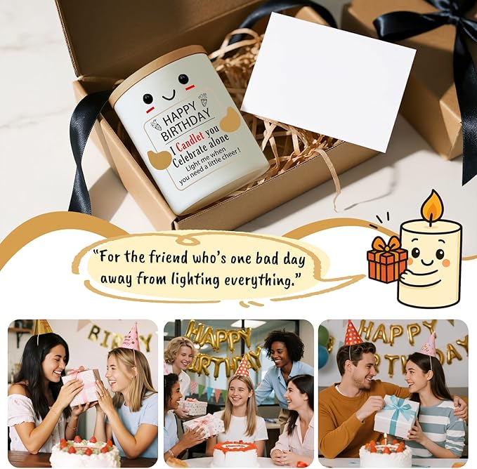 Happy Birthday Candle, Happy Birthday Gifts for Women and Men, Mom, Dad, Sister, Teacher, Friends, Wife, Husband, Coworker, Fun Gift Ideas for 30th, 40th, 50th and 60th Birthdays Party Decor