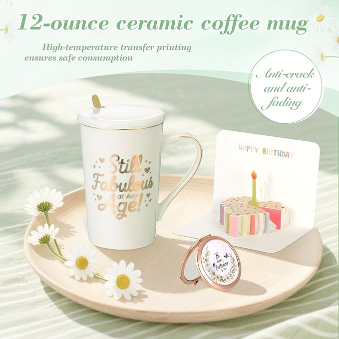 Happy Birthday Gifts for Women 11PC Get Well Soon Gift Spa Set with Candle,Gift Baskets for Women, Best Friend Gift Set- Self Care Daisy Gift Box for Her, Mom, Wife Gift Box for Sister