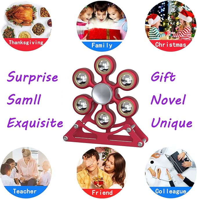 Desk Toys for Fidget Ferris-Wheel Spinner: 4mins Metal Cool-Gadgets Kinetic-Toy, Cool-Stuff for Kid Children Teen Adult EDC-Toy, ADHD Tools Stress Relief for Office Home School Men Woman Christmas