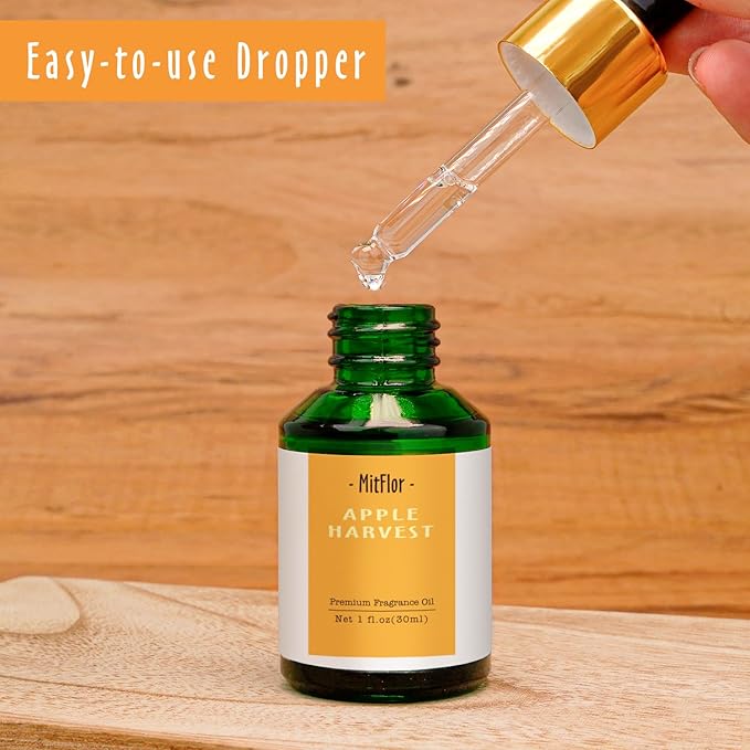 Apple Harvest Fragrance Oil, MitFlor 30ml Premium Fragrance Oil for Diffuser for Home, Soap & Candle Making Scents, Fruit Aromatherapy Diffuser Oil, Crisp and Inviting Scent