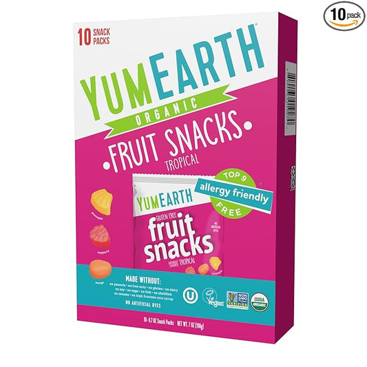 YumEarth Organic Tropical Fruit Snacks, 0.7 Ounce (Pack of 10)