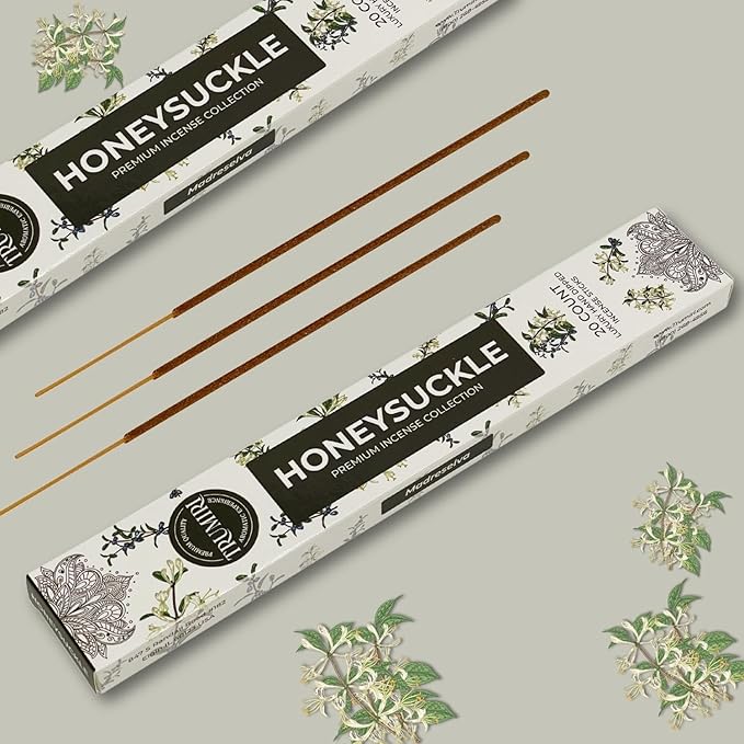 Honeysuckle Incense Sticks - Total 40 Insence-Sticks - Dual Pack of 20 Insense - Inciensos - Inscents - Natural Non Toxic Ingredients - Incents - Incence - Inscense - Insents