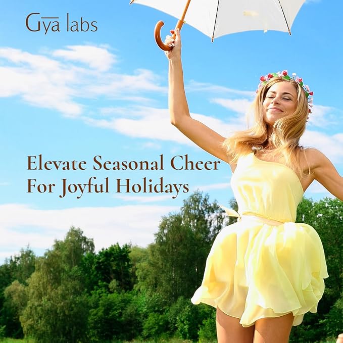 Gya Labs Happy Holiday Essential Oil Blend - Comforting & Uplifting, Festive Season Aromatherapy Oil (0.34 Fl Oz)