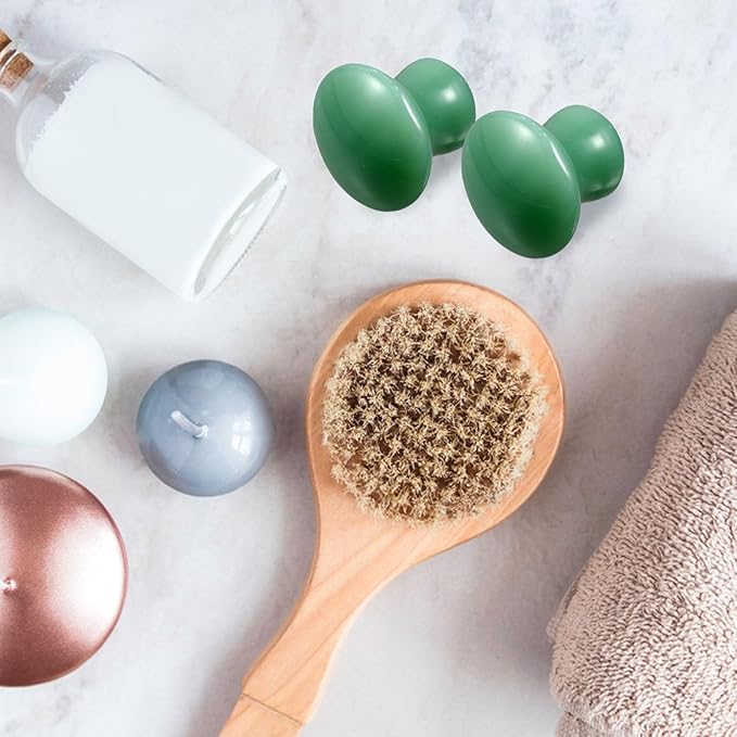 2Pcs Mushroom Head Massage Stone Natural guasha Stone for face Rolling Board Skin Scraping Massage face Sculpting Tool guasha for face spa Jade Plate Aventurine Jade Cosmetic