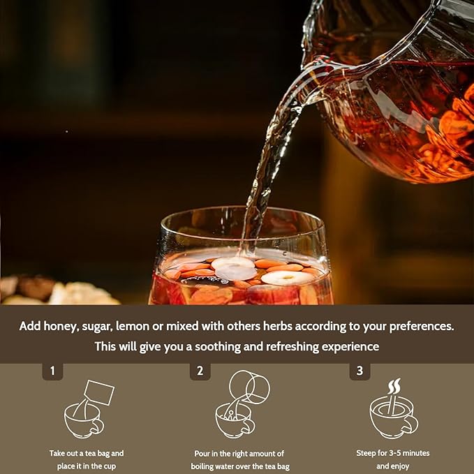 Ginseng Five Treasures Tea Kidney Tea, Ginseng Six Treasure Tea Bags, Natural Kidney Cleanse Tea Bags for Women & Men, 7 Precious Ingredients Formula (1Pack/25Bags)