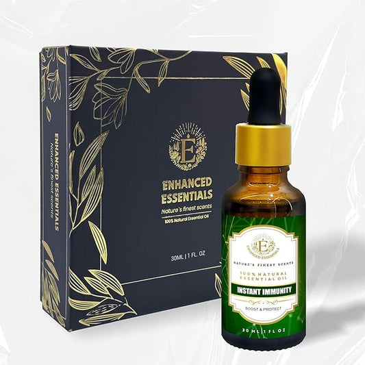 Essential Oil Blend for Immune Boost & Natural Protection by Enhanced Essentials|Pure,Slow-Distilled Lemon,Tea Tree,Peppermint,Rosemary Oils for Diffuser,Steam Inhalation,Massage|1 fl oz (30 ml)