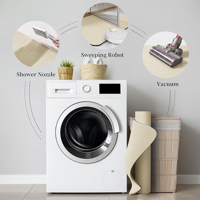 Bath Mat Rugs 32x17 - Diatomaceous Earth Bath Mats Quick Dry Absorbing Bathroom Rugs Rubber Non Slip Thin Bathroom Mat Fit Under Door, Bath Mat for Bathroom Floor, Tub and Shower, Sink, Beige