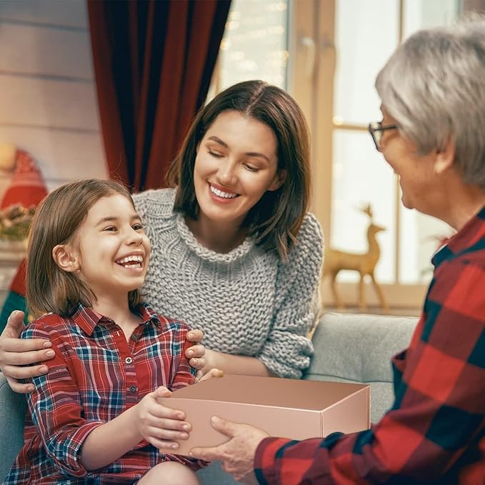 Gift Boxes 12"x6"x4" with Magnetic Closure Lid Gift Boxes for Presents,Bridesmaid Gifts Box,Cute Box,Luxury for Gift Packaging, Magnetic Gift Box for Wrapping Gifts (Rose Gold/5PCS)