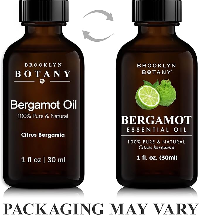 Brooklyn Botany Bergamot Essential Oil - 100% Pure and Natural - Premium Grade Oil with Dropper - for Aromatherapy and Diffuser - 1 Fl Oz