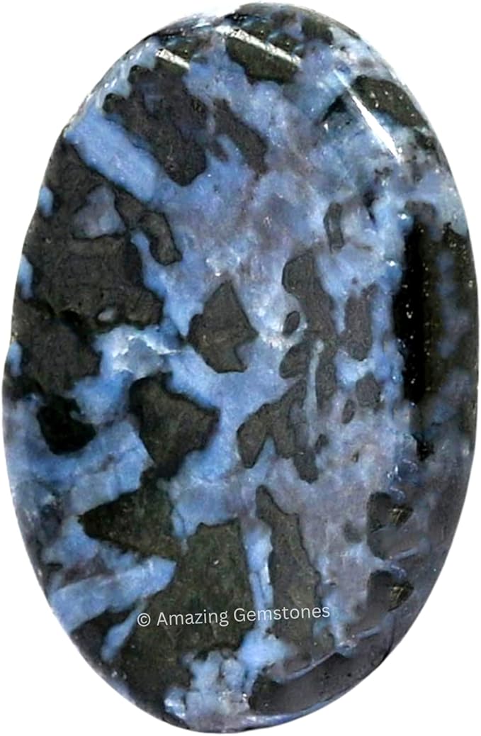 Amazing Gemstone Indigo Gabbro Worry Stone Crystals and Healing Stones - Stones for Stress Relief - Piedra Crystal Fidget for Meditation, Relaxation - Unique Stocking Stuffers and Birthday Gift