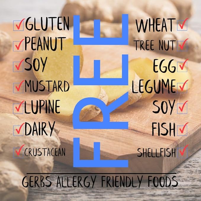 Gerbs Crystalized Dried Ginger 2 lbs. | Unsulfured, No Additives, Resealable Bulk Bag | Bold & Spicy Flavor | Top 14 Allergen-Free
